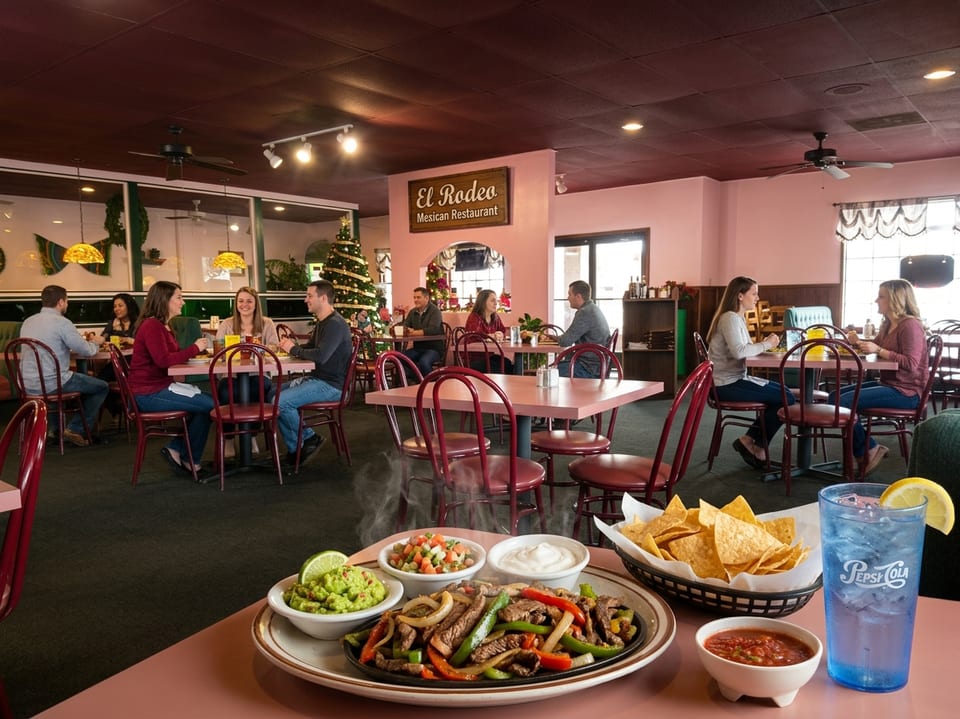 Lively dining room at El Rodeo