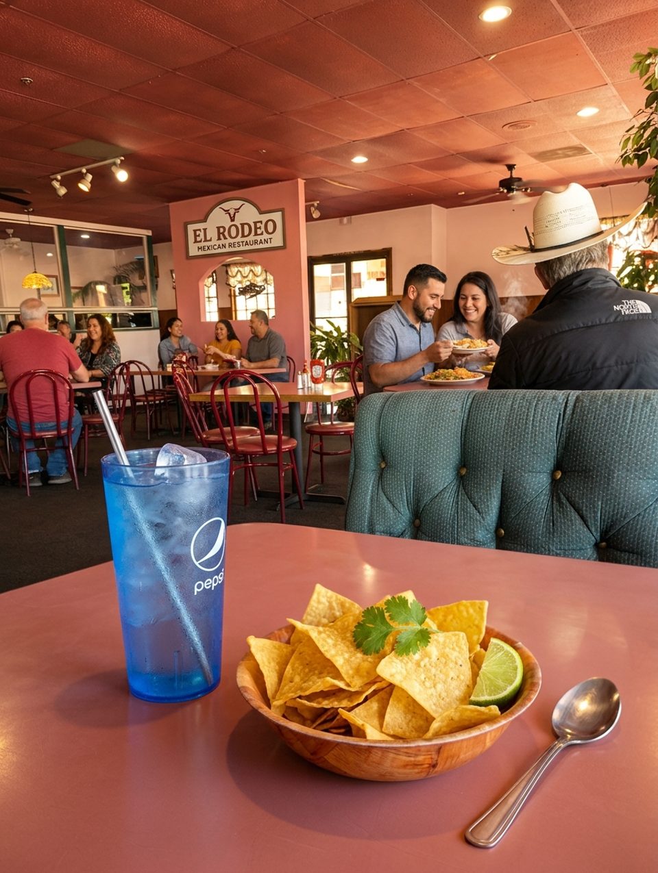 Welcoming interior with diners