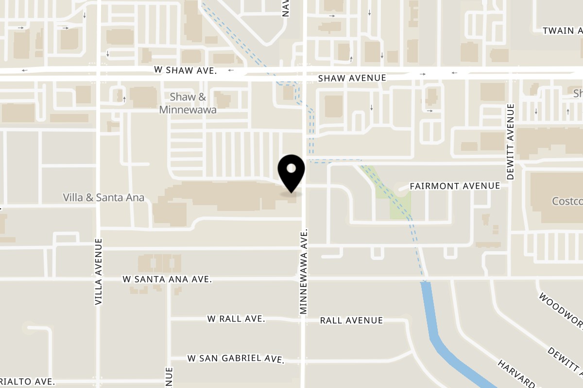 Map showing the location of El Rodeo Mexican Restaurant on 40 W Shaw Ave #101 in Clovis